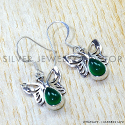 Green Onyx 925 Sterling Silver Earrings (SJWE-1168)