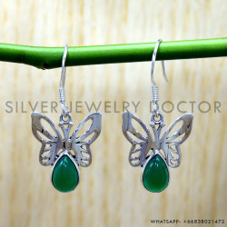 Green Onyx 925 Sterling Silver Earrings (SJWE-1168)