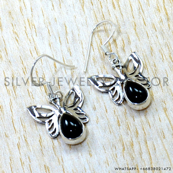 Black Onyx 925 Sterling Silver Earrings (SJWE-1169) Black Onyx 925 Sterling Silver Earrings (SJWE-1169)