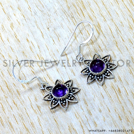 Amethyst 925 Sterling Silver Earrings (SJWE-1173) Amethyst 925 Sterling Silver Earrings (SJWE-1173)