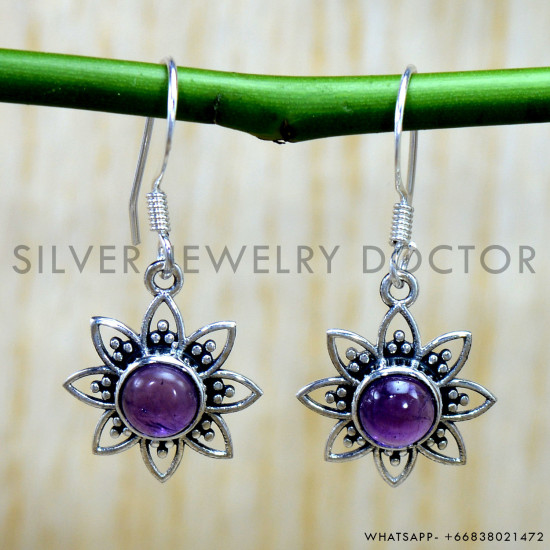 Amethyst 925 Sterling Silver Earrings (SJWE-1173) Amethyst 925 Sterling Silver Earrings (SJWE-1173)