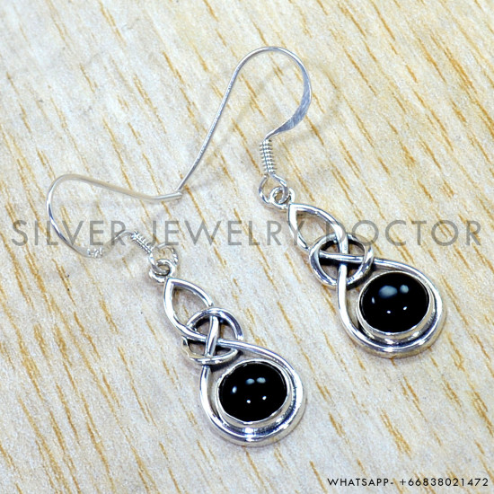 Black Onyx 925 Sterling Silver Earrings (SJWE-1177) Black Onyx 925 Sterling Silver Earrings (SJWE-1177)