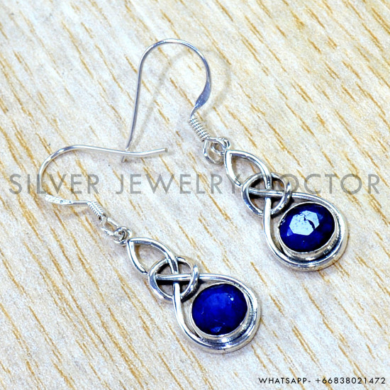 Sapphire 925 Sterling Silver Earrings (SJWE-1178) Sapphire 925 Sterling Silver Earrings (SJWE-1178)