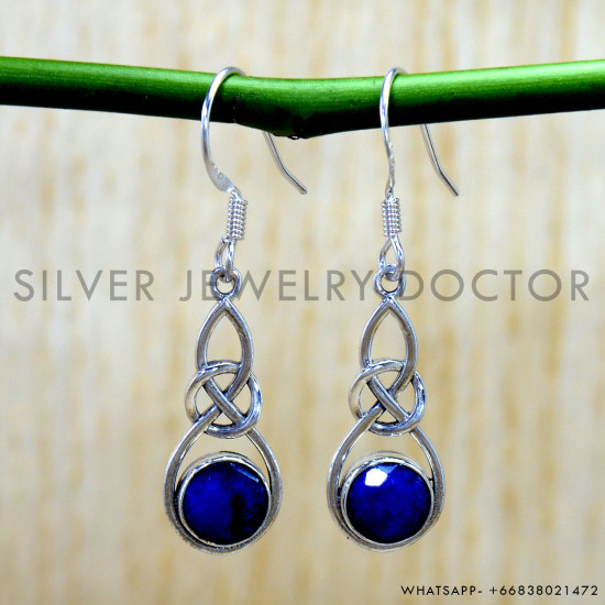 Sapphire 925 Sterling Silver Earrings (SJWE-1178) Sapphire 925 Sterling Silver Earrings (SJWE-1178)