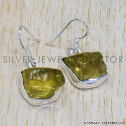 Green Amethyst 925 Sterling Silver Earrings (SJWE-118) Green Amethyst 925 Sterling Silver Earrings (SJWE-118)