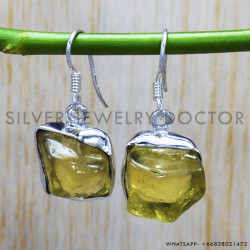 Green Amethyst 925 Sterling Silver Earrings (SJWE-118)