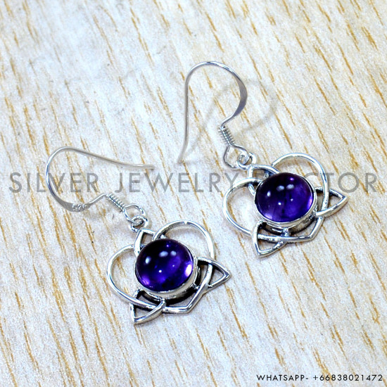 Amethyst 925 Sterling Silver Earrings (SJWE-1182) Amethyst 925 Sterling Silver Earrings (SJWE-1182)