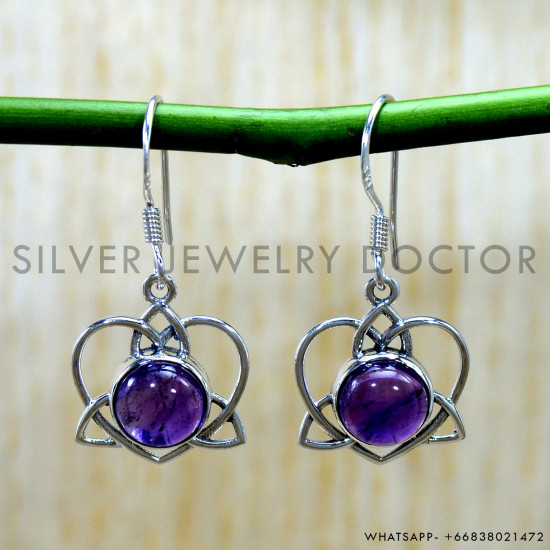 Amethyst 925 Sterling Silver Earrings (SJWE-1182) Amethyst 925 Sterling Silver Earrings (SJWE-1182)
