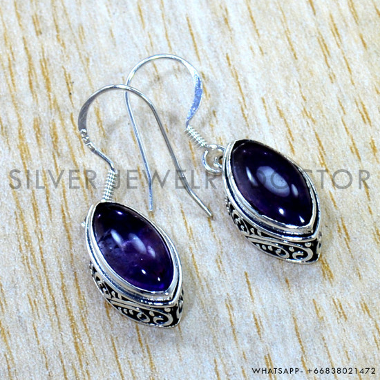 Amethyst 925 Sterling Silver Earrings (SJWE-1193) Amethyst 925 Sterling Silver Earrings (SJWE-1193)