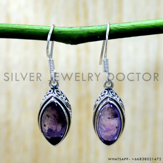 Amethyst 925 Sterling Silver Earrings (SJWE-1193) Amethyst 925 Sterling Silver Earrings (SJWE-1193)