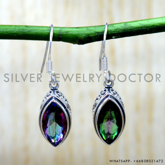 Mystic Topaz 925 Sterling Silver Earrings (SJWE-1196) Mystic Topaz 925 Sterling Silver Earrings (SJWE-1196)