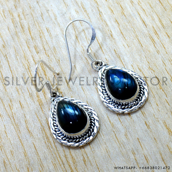Labradorite 925 Sterling Silver Earrings (SJWE-1198) Labradorite 925 Sterling Silver Earrings (SJWE-1198)