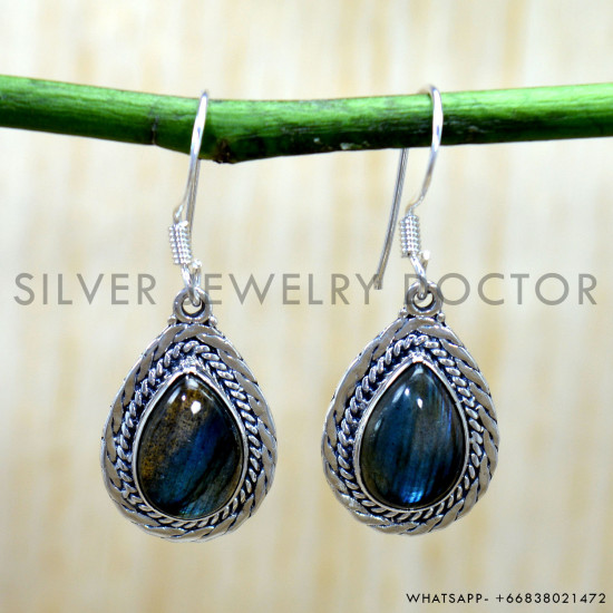 Labradorite 925 Sterling Silver Earrings (SJWE-1198) Labradorite 925 Sterling Silver Earrings (SJWE-1198)