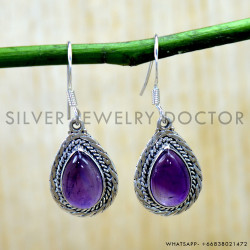 Amethyst 925 Sterling Silver Earrings (SJWE-1199)