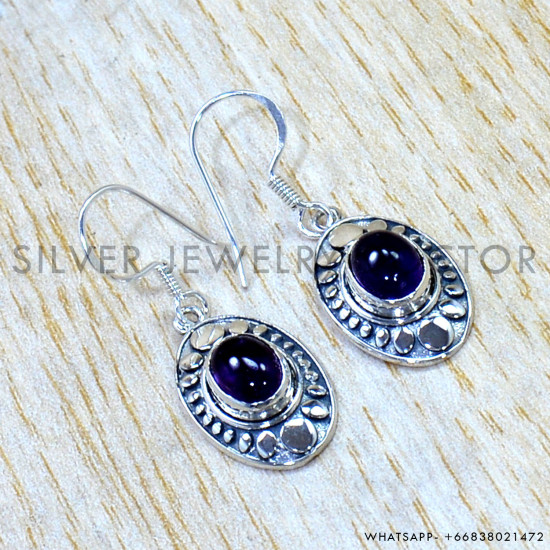 Amethyst 925 Sterling Silver Earrings (SJWE-1203) Amethyst 925 Sterling Silver Earrings (SJWE-1203)