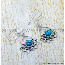 Turquoise 925 Sterling Silver Earrings (SJWE-1210) Turquoise 925 Sterling Silver Earrings (SJWE-1210)