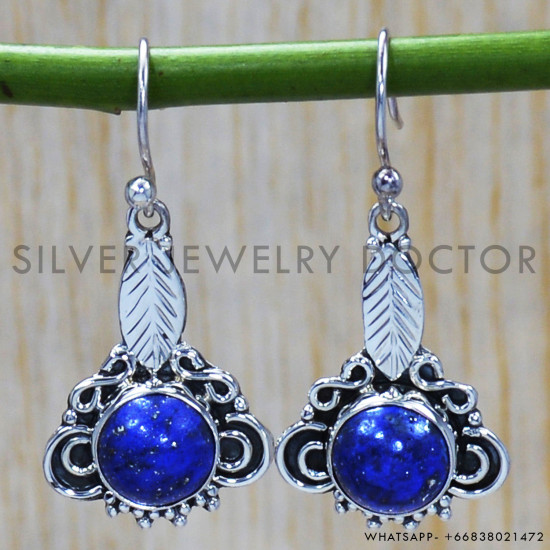 Lapis Lazuli 925 Sterling Silver Earrings (SJWE-123) Lapis Lazuli 925 Sterling Silver Earrings (SJWE-123)