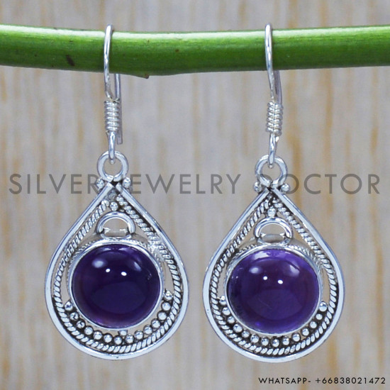 Amethyst 925 Sterling Silver Earrings (SJWE-126) Amethyst 925 Sterling Silver Earrings (SJWE-126)