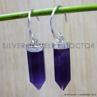 Amethyst 925 Sterling Silver Earrings (SJWE-166) Amethyst 925 Sterling Silver Earrings (SJWE-166)