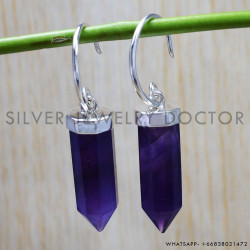 Amethyst 925 Sterling Silver Earrings (SJWE-166)