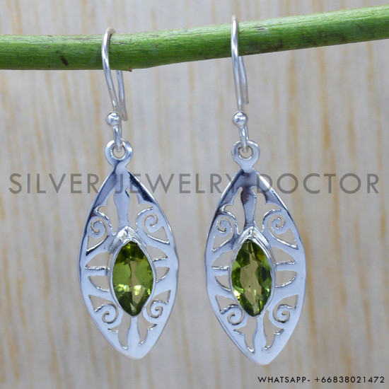 Peridot 925 Sterling Silver Earrings (SJWE-190) Peridot 925 Sterling Silver Earrings (SJWE-190)