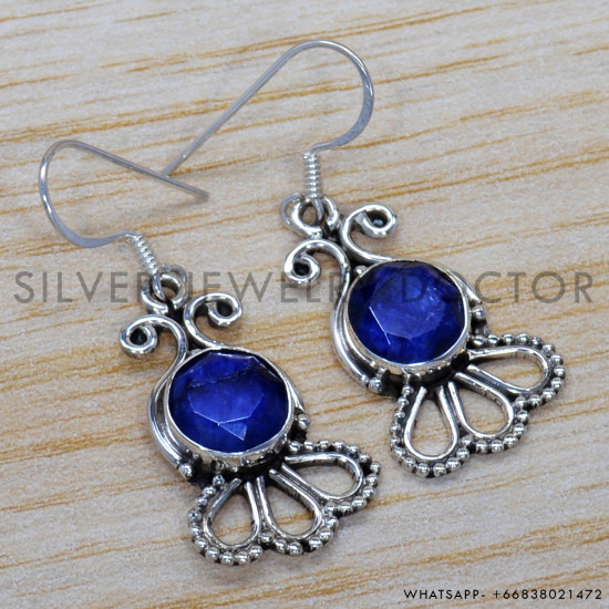 Sapphire 925 Sterling Silver Earrings (SJWE-193) Sapphire 925 Sterling Silver Earrings (SJWE-193)