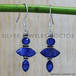 Sapphire 925 Sterling Silver Earrings (SJWE-200)
