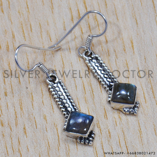 Labradorite 925 Sterling Silver Earrings (SJWE-216) Labradorite 925 Sterling Silver Earrings (SJWE-216)