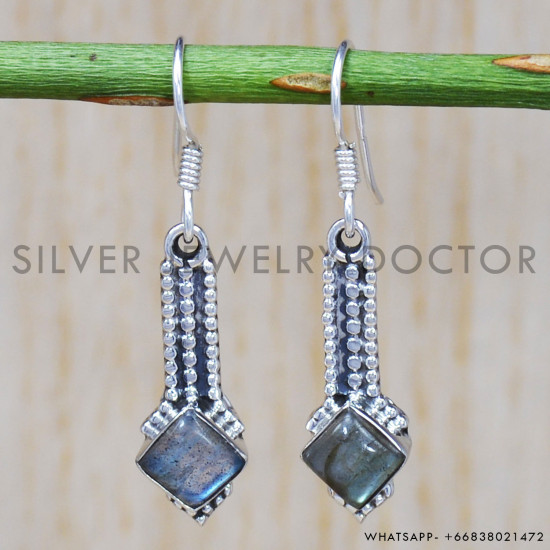 Labradorite 925 Sterling Silver Earrings (SJWE-216) Labradorite 925 Sterling Silver Earrings (SJWE-216)
