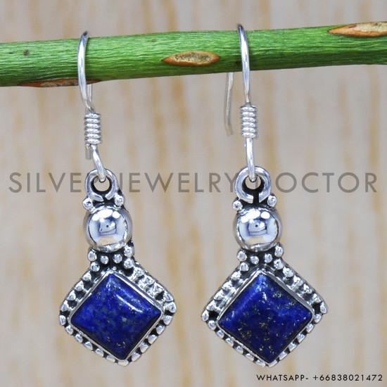 Lapis Lazuli 925 Sterling Silver Earrings (SJWE-217) Lapis Lazuli 925 Sterling Silver Earrings (SJWE-217)