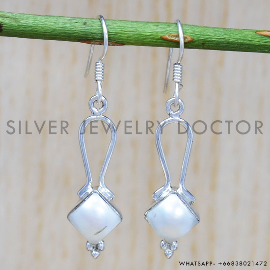 Pearl 925 Sterling Silver Earrings (SJWE-218) Pearl 925 Sterling Silver Earrings (SJWE-218)