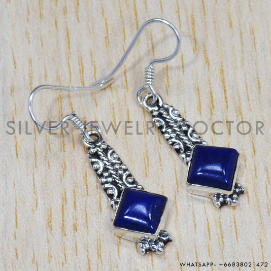 Lapis Lazuli 925 Sterling Silver Earrings (SJWE-219) Lapis Lazuli 925 Sterling Silver Earrings (SJWE-219)