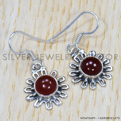 Carnelian 925 Sterling Silver Earrings (SJWE-225)