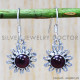 Garnet 925 Sterling Silver Earrings (SJWE-227) Garnet 925 Sterling Silver Earrings (SJWE-227)