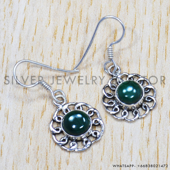 Malachite 925 Sterling Silver Earrings (SJWE-230) Malachite 925 Sterling Silver Earrings (SJWE-230)