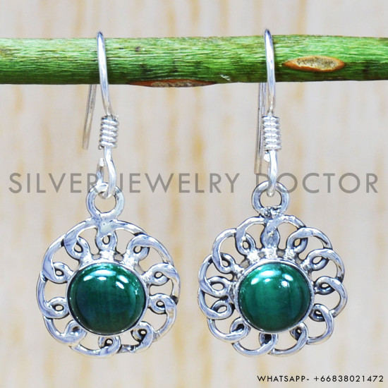 Malachite 925 Sterling Silver Earrings (SJWE-230) Malachite 925 Sterling Silver Earrings (SJWE-230)