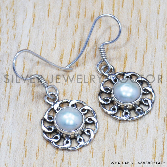 Pearl 925 Sterling Silver Earrings (SJWE-231) Pearl 925 Sterling Silver Earrings (SJWE-231)