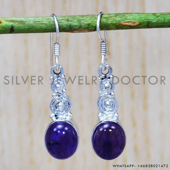 Amethyst 925 Sterling Silver Earrings (SJWE-235) Amethyst 925 Sterling Silver Earrings (SJWE-235)