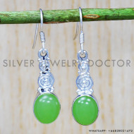 Prehnite 925 Sterling Silver Earrings (SJWE-237) Prehnite 925 Sterling Silver Earrings (SJWE-237)
