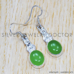 Prehnite 925 Sterling Silver Earrings (SJWE-237) Prehnite 925 Sterling Silver Earrings (SJWE-237)