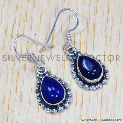 Lapis Lazuli 925 Sterling Silver Earrings (SJWE-238)