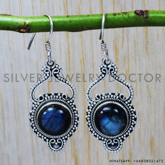 Labradorite 925 Sterling Silver Earrings (SJWE-24) Labradorite 925 Sterling Silver Earrings (SJWE-24)