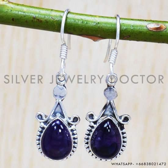 Amethyst 925 Sterling Silver Earrings (SJWE-247) Amethyst 925 Sterling Silver Earrings (SJWE-247)