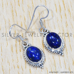 Lapis Lazuli 925 Sterling Silver Earrings (SJWE-250)
