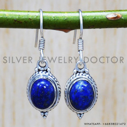 Lapis Lazuli 925 Sterling Silver Earrings (SJWE-250)