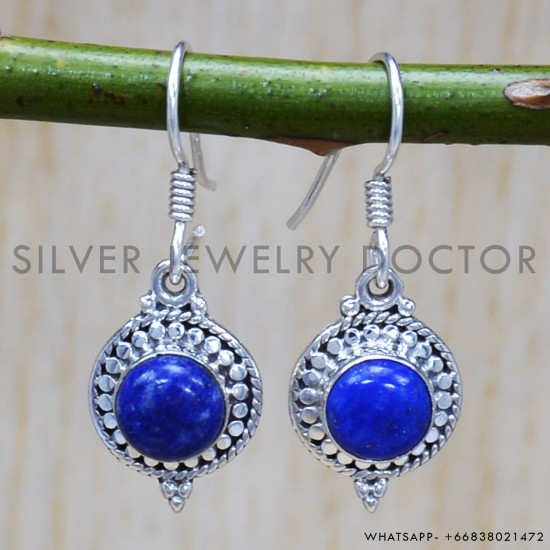 Lapis Lazuli 925 Sterling Silver Earrings (SJWE-252) Lapis Lazuli 925 Sterling Silver Earrings (SJWE-252)
