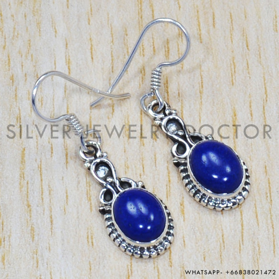Lapis Lazuli 925 Sterling Silver Earrings (SJWE-254) Lapis Lazuli 925 Sterling Silver Earrings (SJWE-254)