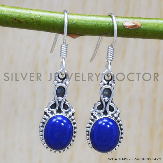 Lapis Lazuli 925 Sterling Silver Earrings (SJWE-254) Lapis Lazuli 925 Sterling Silver Earrings (SJWE-254)