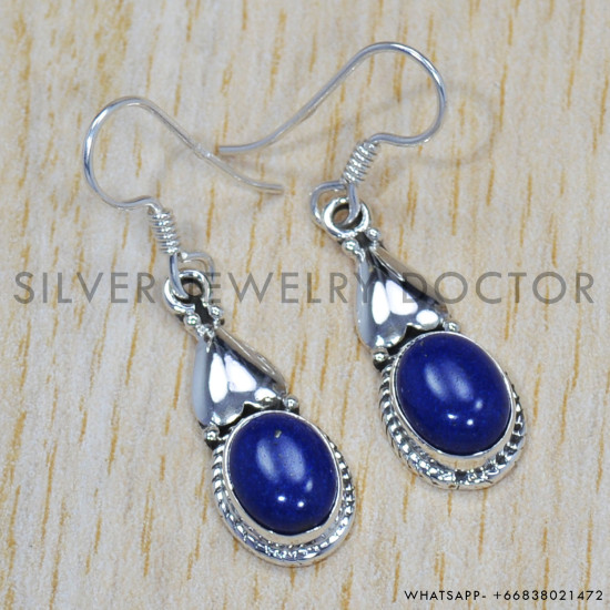 Lapis Lazuli 925 Sterling Silver Earrings (SJWE-257) Lapis Lazuli 925 Sterling Silver Earrings (SJWE-257)