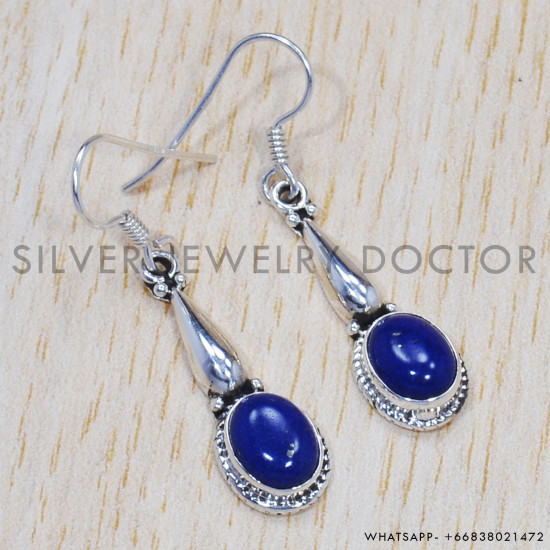 Lapis Lazuli 925 Sterling Silver Earrings (SJWE-259) Lapis Lazuli 925 Sterling Silver Earrings (SJWE-259)